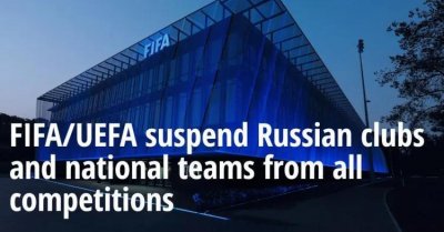 ​官方：俄罗斯被FIFA全球禁赛，正式无缘世界杯