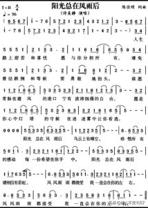 ​阳光总在风雨后歌曲简谱