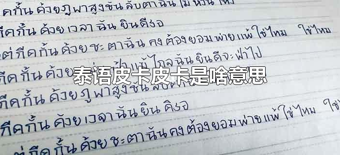 泰语皮卡皮卡是啥意思
