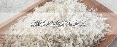 ​燕碎怎么泡发怎么煮
