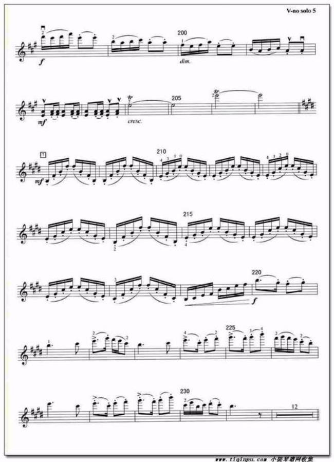 《梁祝》小提琴独奏谱