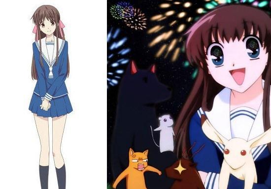 童年回忆,水果篮子人物新形象,有点锥子脸的本田透