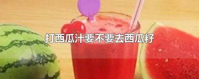 ​打西瓜汁要不要去西瓜籽