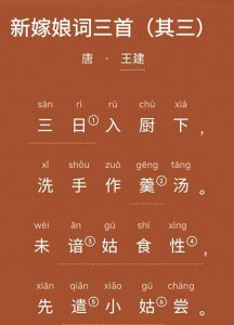 ​学习《唐诗三百首》之二十九：《新嫁娘》王建